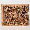 ADBG1236 American Darling Hand Tooled Leather Bifold Wallet -Floral Carved Purse