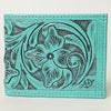 ADBG1236 American Darling Hand Tooled Leather Bifold Wallet -Floral Carved Purse