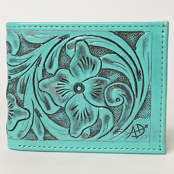 ADBG1236 American Darling Hand Tooled Leather Bifold Wallet -Floral Carved Purse
