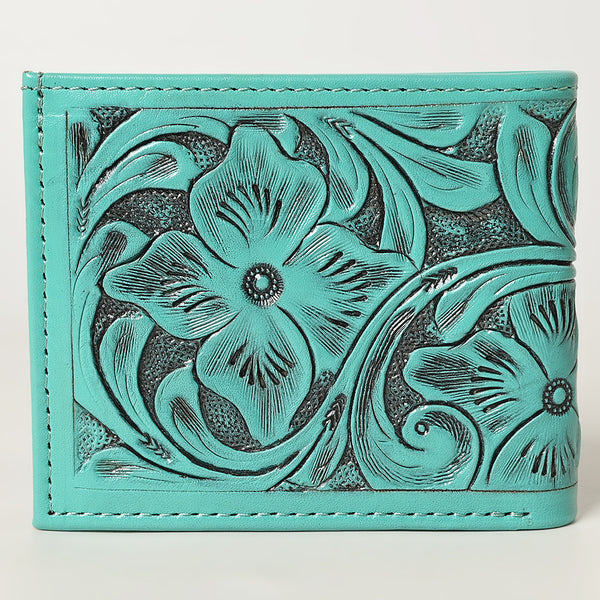 ADBG1236 American Darling Hand Tooled Leather Bifold Wallet -Floral Carved Purse