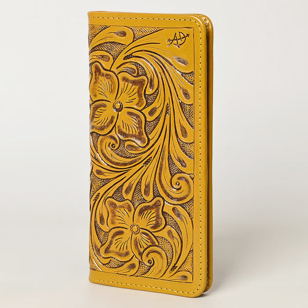 ADBG1269 American Darling Hand-Tooled Genuine Leather Western Wallet Handbag - Floral Carved Women Wallet