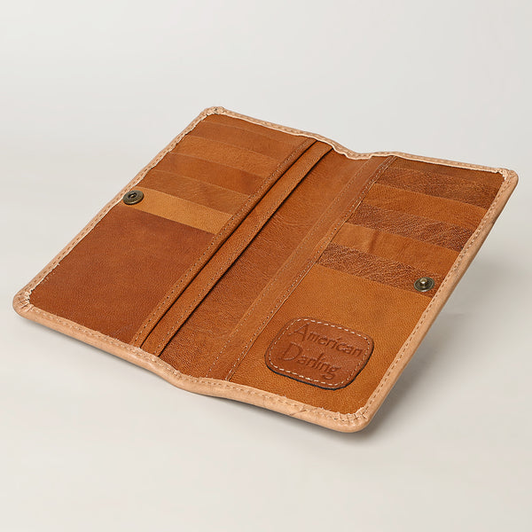 ADBG1269 American Darling Hand-Tooled Genuine Leather Western Wallet Handbag - Floral Carved Women Wallet