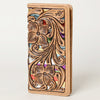 ADBG1269 American Darling Hand-Tooled Genuine Leather Western Wallet Handbag - Floral Carved Women Wallet