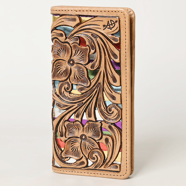 ADBG1269 American Darling Hand-Tooled Genuine Leather Western Wallet Handbag - Floral Carved Women Wallet