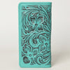 ADBG1269 American Darling Hand-Tooled Genuine Leather Western Wallet Handbag - Floral Carved Women Wallet