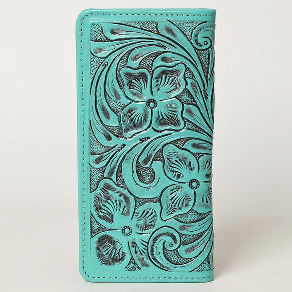ADBG1269 American Darling Hand-Tooled Genuine Leather Western Wallet Handbag - Floral Carved Women Wallet