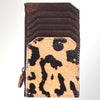 ADCCM101 Cowhide & Brown Leather Zipper Card Holder - Western Slim Wallet