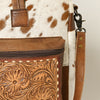 ADBG264A American Darling Tote Bag - Hand Tooled Floral Leather & Hair-On Cowhide Western Bag