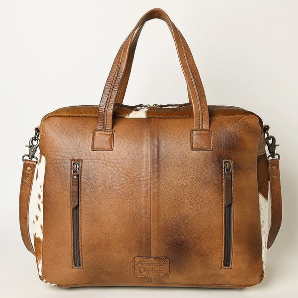 ADBG264A American Darling Tote Bag - Hand Tooled Floral Leather & Hair-On Cowhide Western Bag