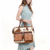 ADBG264A American Darling Tote Bag - Hand Tooled Floral Leather & Hair-On Cowhide Western Bag