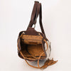 ADBG1324 American Darling Western Leather Bucket Bag with Hair-On Cowhide Patches & Tooled Leather Accent