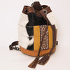 ADBG1324 American Darling Western Leather Bucket Bag with Hair-On Cowhide Patches & Tooled Leather Accent