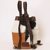 ADBG1324 American Darling Western Leather Bucket Bag with Hair-On Cowhide Patches & Tooled Leather Accent