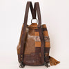ADBG1324 American Darling Western Leather Bucket Bag with Hair-On Cowhide Patches & Tooled Leather Accent