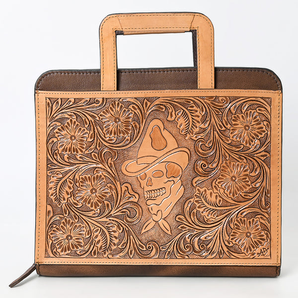 ADBG1194 American Darling Western Hand Tooled Leather Briefcase Bag Genuine Leather