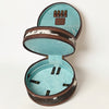 ADBGA491 American Darling Hand Tooled Genuine Leather & Hair-On Cowhide Western Jewelry Case