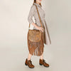 ADBGA495 American Darling Western Leather Messenger Bag with Fringes Full Grain
