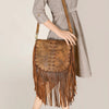ADBGA495 American Darling Western Leather Messenger Bag with Fringes Full Grain