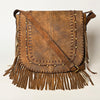 ADBGA502 American Darling Western Leather Cross body Bag Braided Fringe Genuine Leather
