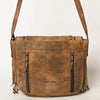 ADBGA502 American Darling Western Leather Cross body Bag Braided Fringe Genuine Leather