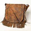 ADBGA502 American Darling Western Leather Cross body Bag Braided Fringe Genuine Leather