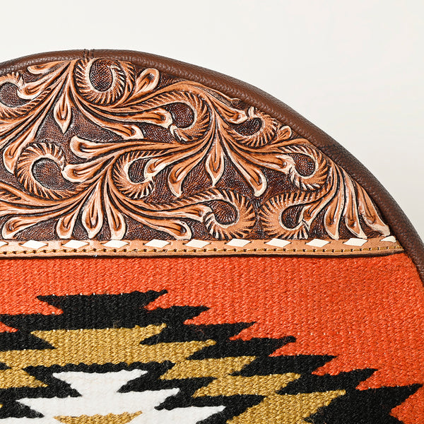 ADBGA486 American Darling Hand Woven Saddle Blanket Canteen Bag Leather Fringes