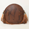 ADBGA486 American Darling Hand Woven Saddle Blanket Canteen Bag Leather Fringes
