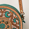 ADBGA487 American Darling Hand Tooled Floral Carved Leather Western Canteen Bag