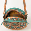 ADBGA487 American Darling Hand Tooled Floral Carved Leather Western Canteen Bag
