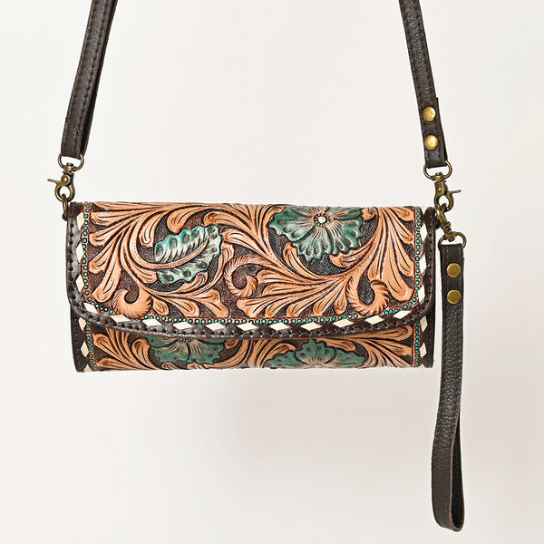 ADBGA489 American Darling Hand Tooled Leather Small Cross body Bag Western Purse