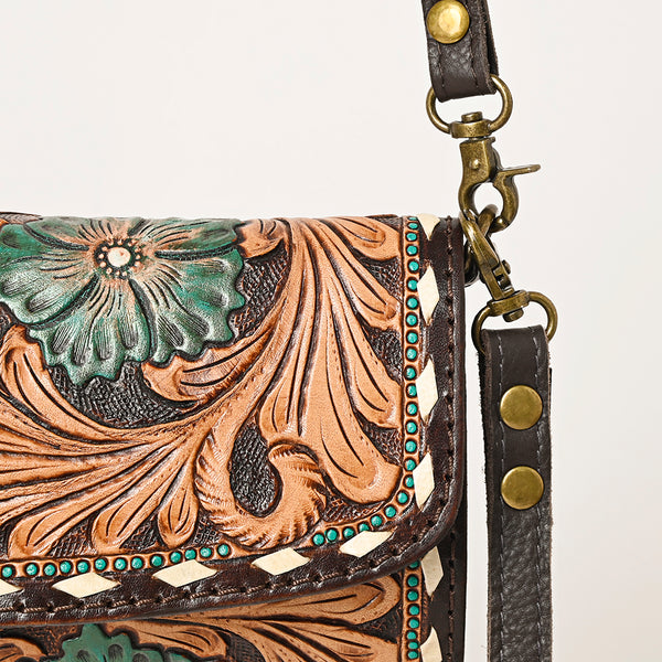 ADBGA489 American Darling Hand Tooled Leather Small Cross body Bag Western Purse