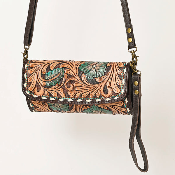 ADBGA489 American Darling Hand Tooled Leather Small Cross body Bag Western Purse