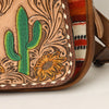 ADBG1146 American Darling Saddle Blanket Sling Bag -Floral Tooled Leather Backpack