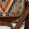 ADBG1388 American Darling Western Leather Small Crossbody Bag with Hair-On Cowhide and Fringes