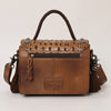 ADBG1388 American Darling Western Leather Small Crossbody Bag with Hair-On Cowhide & Embossed Concho Detail