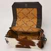 ADBG1388 American Darling Western Leather Small Crossbody Bag with Hair-On Cowhide & Embossed Concho Detail