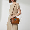 ADBGM335 Leather Crossbody Bag with Turquoise Concho & Braided Strap - Handmade Western Purse