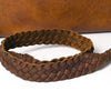 ADBGM335 Leather Crossbody Bag with Turquoise Concho & Braided Strap - Handmade Western Purse