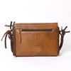 ADBGM335 Leather Crossbody Bag with Turquoise Concho & Braided Strap - Handmade Western Purse