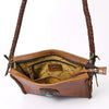 ADBGM335 Leather Crossbody Bag with Turquoise Concho & Braided Strap - Handmade Western Purse