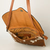 ADBG1389 American Darling Western Leather Crossbody with Hair-On Cowhide & Hand-Tooled Floral Detail
