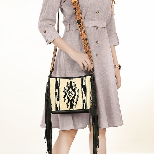 ADBG324 American Darling Saddle Blanket Fringes Messenger Bag