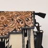 ADBG587 American Darling Hand Tooled Floral Carved & Saddle Blanket Western Cross body Bag