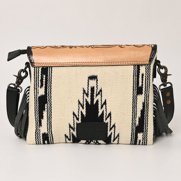ADBG587 American Darling Hand Tooled Floral Carved & Saddle Blanket Western Cross body Bag