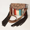 ADBG587 American Darling Hand Tooled Floral Carved & Saddle Blanket Western Cross body Bag
