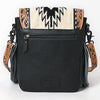 ADBG856 American Darling Hand Tooled Floral & Cowhide Messenger Bag with Saddle Blanket