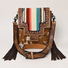 ADBG856 American Darling Hand Tooled Floral & Cowhide Messenger Bag with Saddle Blanket