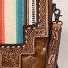 ADBG856 American Darling Hand Tooled Floral & Cowhide Messenger Bag with Saddle Blanket