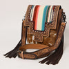 ADBG856 American Darling Hand Tooled Floral & Cowhide Messenger Bag with Saddle Blanket
