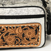 ADBG860 American Darling Western Wool & Cowhide Backpack with Tooled Leather Accent Pocket